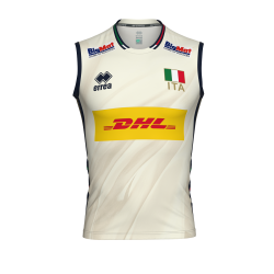 foto ERREA' MAGLIA NAZIONALE ITALIANA VOLLEY 2^MG GARA UNISEX JR AVORIO BLU