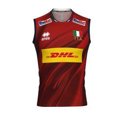 foto ERREA' MAGLIA NAZIONALE ITALIANA VOLLEY 4^MG GARA UNISEX JR AMARANTO BLU
